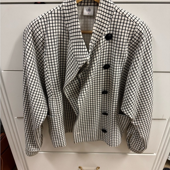 Cabi Women's Black and White Checkered Jacket Medium - Picture 3 of 13
